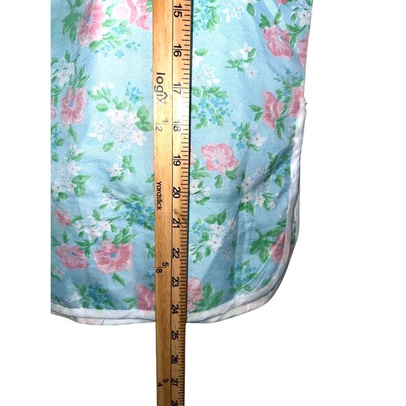 Floral Blue Sleeveless Womens Apron-Style Top With Pockets By MoonDance - Picture 8 of 9